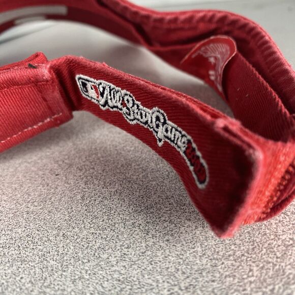 MLB ALL STAR GAME 2009 BUSCH STADIUM CARDINALS RED VISOR STRAPBACK OSFM HAT CAP - Picture 5 of 7